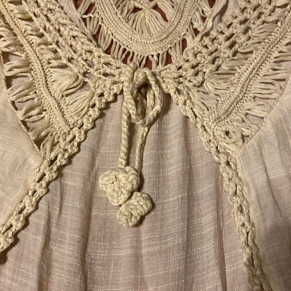 Boho Chic Crotchet Fringe Cover up Large Festival Attite - Picture 5 of 9